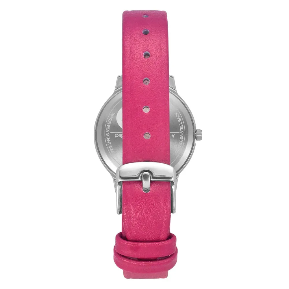 Helix By Timex Pink Round Analog Leather Watch Women -TW022HL20