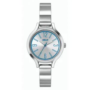 Helix By Timex Silver Round Analog Stainless Steel Watch Women -TW027HL16