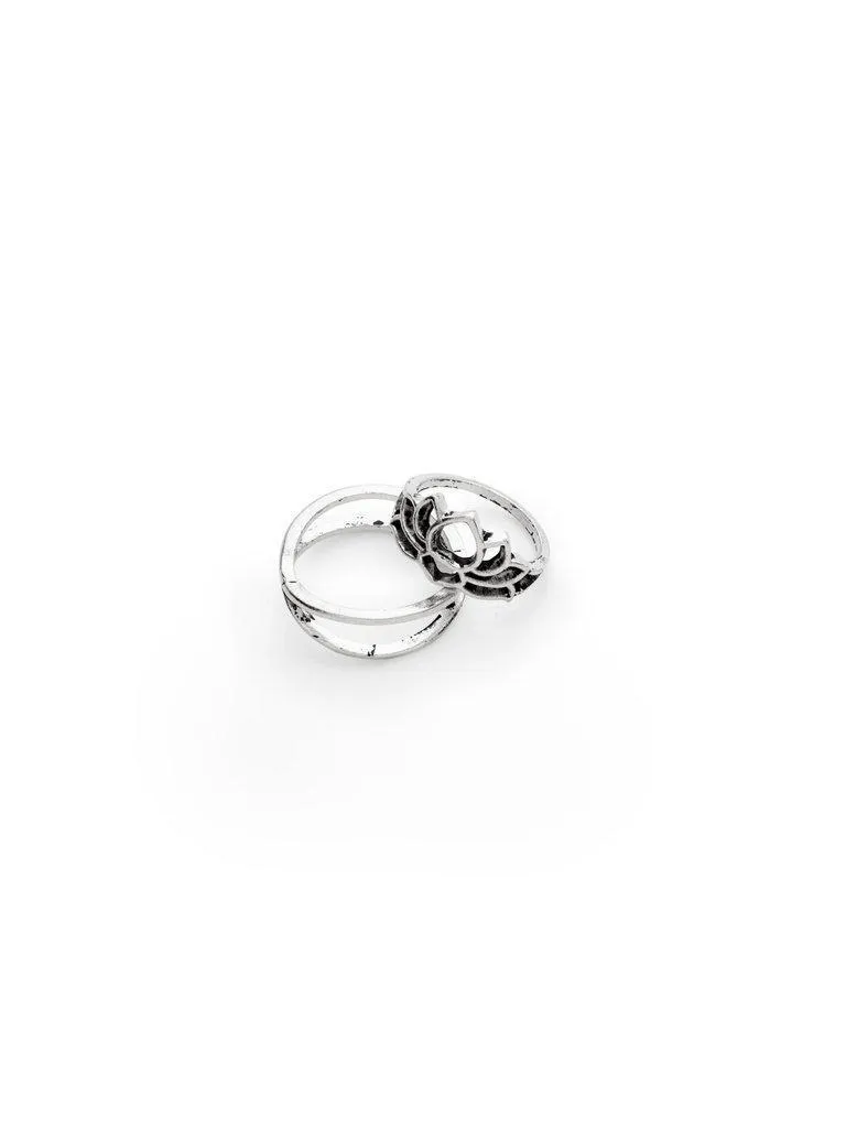 Hollow Flower Design Ring Set 7pcs