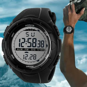 HONHX Men Watch 2017 Silicone Analog Military LED Digital Army Sport LED WristWatches For Men Horloges Mannen reloj hombre #63