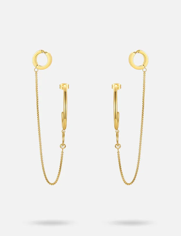 HOOP & CHAIN EARRINGS
