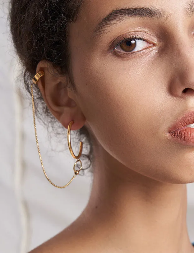 HOOP & CHAIN EARRINGS