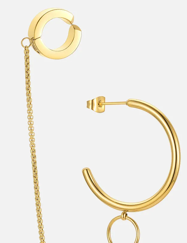 HOOP & CHAIN EARRINGS