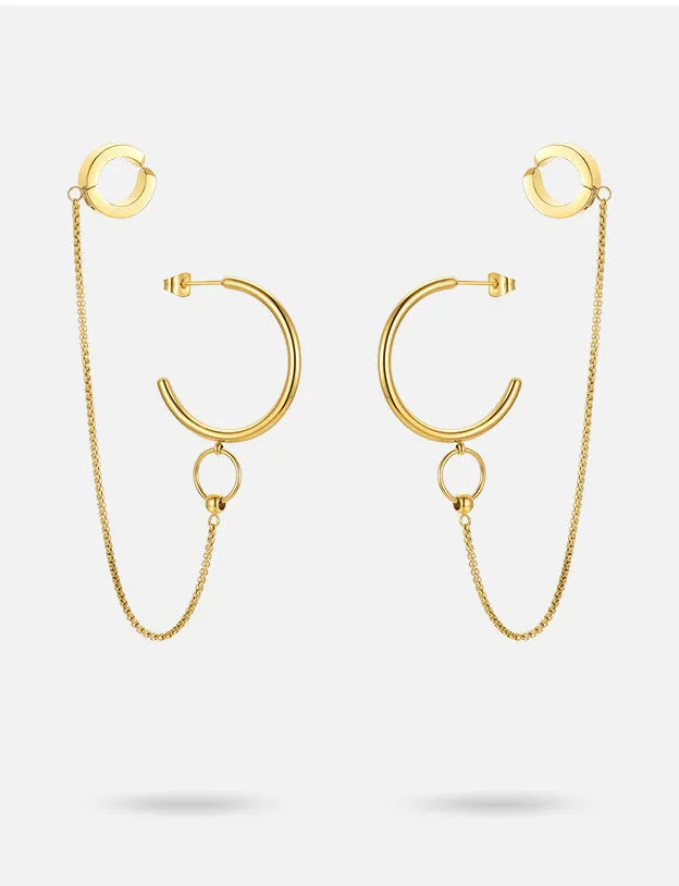 HOOP & CHAIN EARRINGS