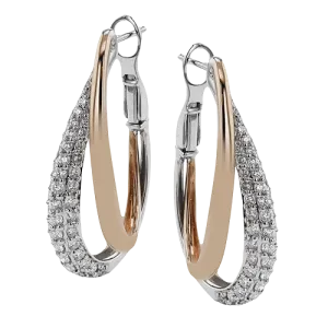 Hoop Earring in 18k Gold with Diamonds