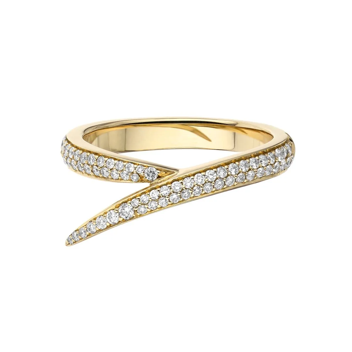 Interlocking Single Ring - 18ct Yellow Gold & Diamond