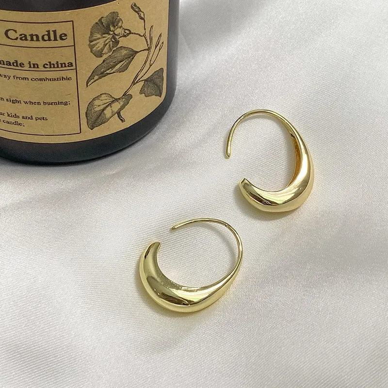Interweave Twist Metal Circle Geometric Round Hoop Earrings for Women