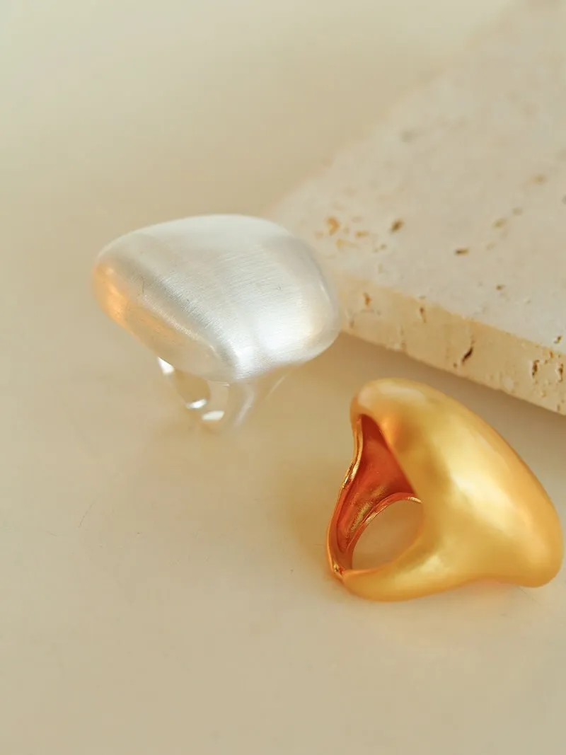 Irregular Geometric Brushed Evoke Freeform Matte Ring