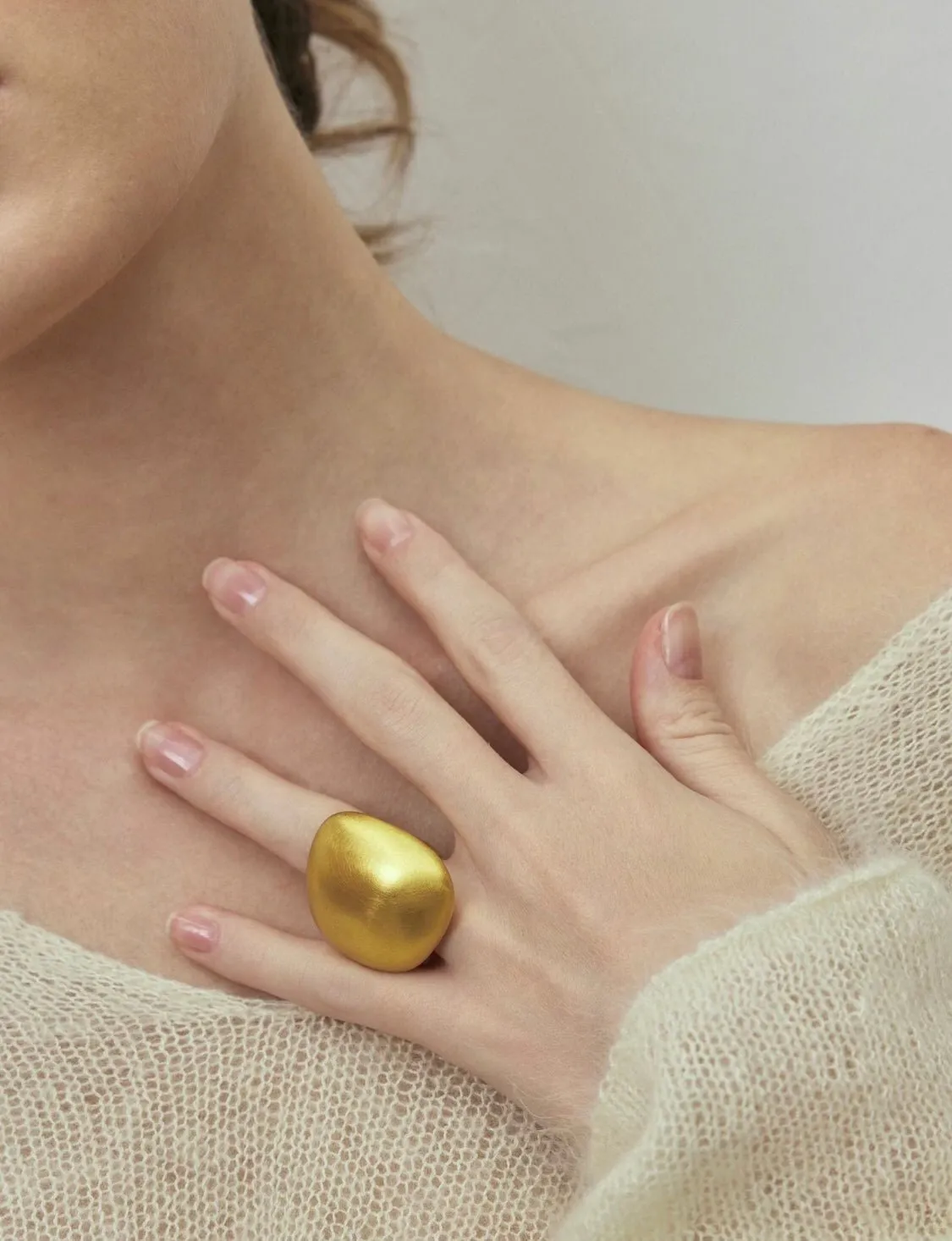 Irregular Geometric Brushed Evoke Freeform Matte Ring