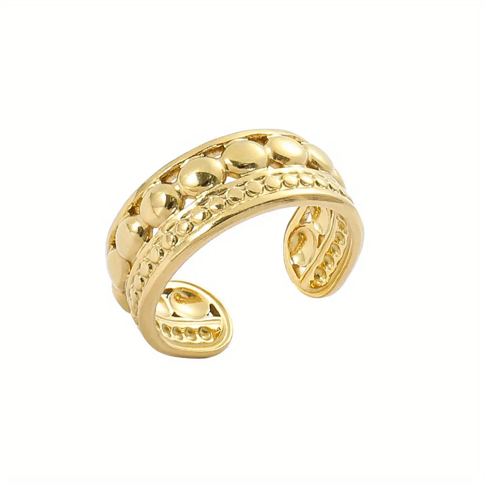 Irregular Stainless Steel Men's Ring Geometric Design