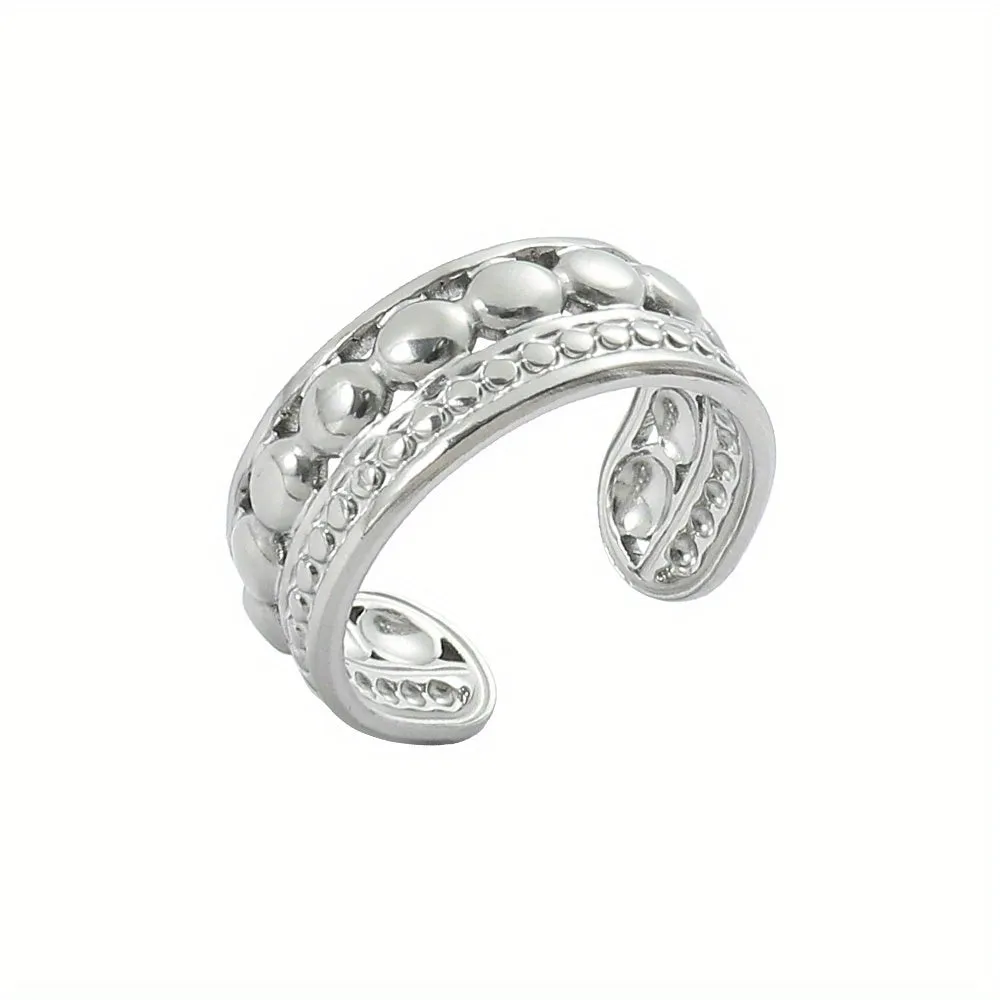 Irregular Stainless Steel Men's Ring Geometric Design