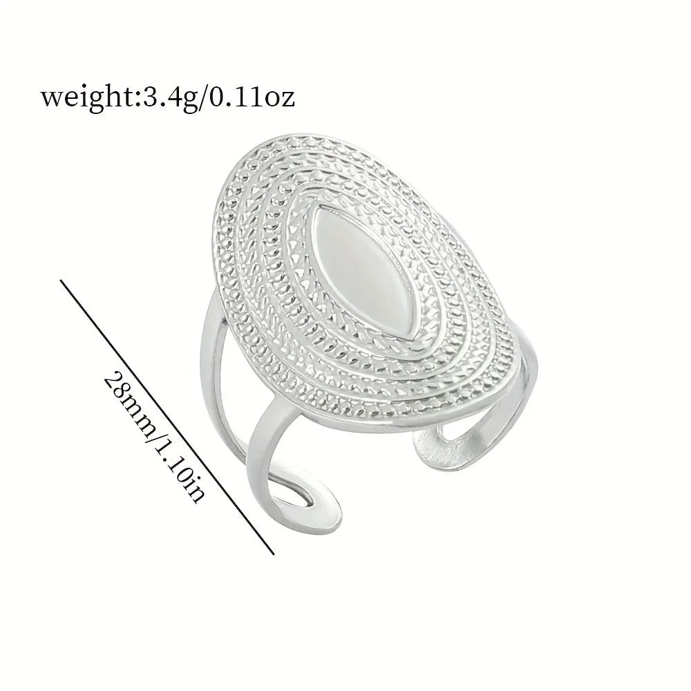 Irregular Stainless Steel Men's Ring Geometric Design