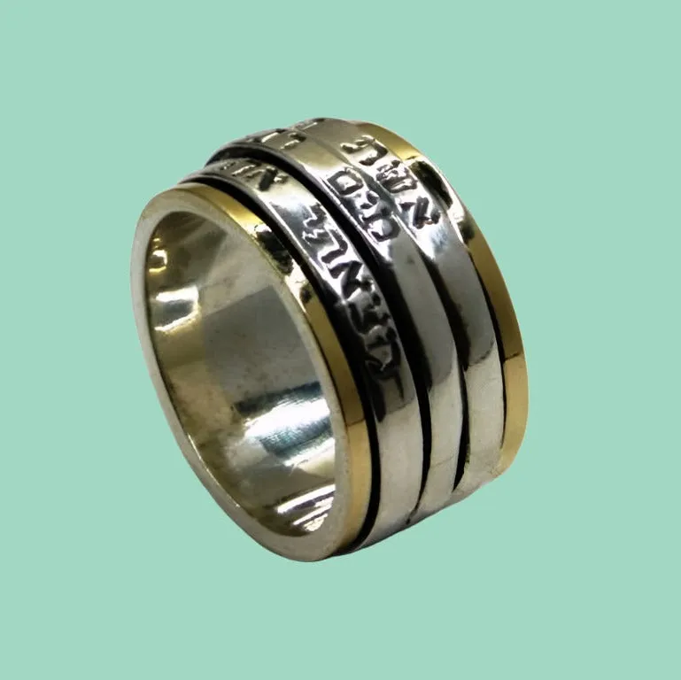 Israeli Spinner Rings Unisex Blessing Spinner Ring