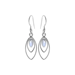 Ivy double marquis rainbow moonstone earrings