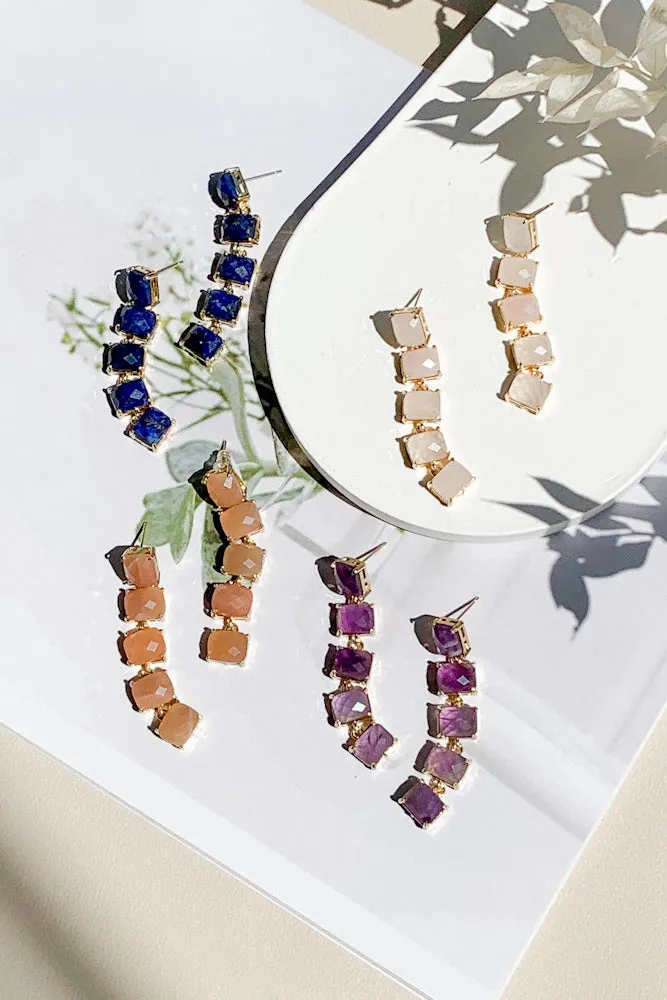 Jenna Gemstone Drop Earrings