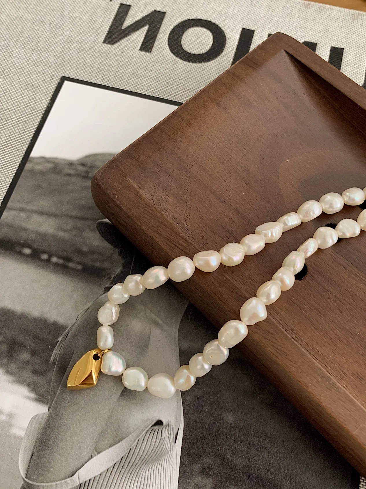 Kaia Freshwater Pearl Charm Necklace