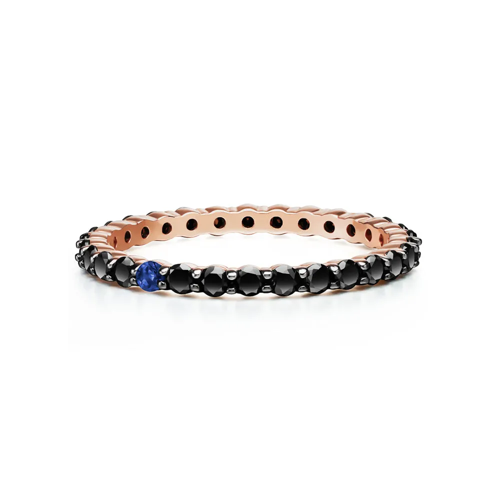Katerina Ring | Sapphire with Black Diamonds