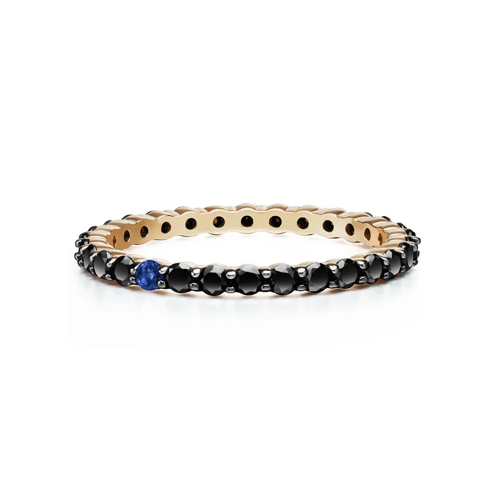 Katerina Ring | Sapphire with Black Diamonds