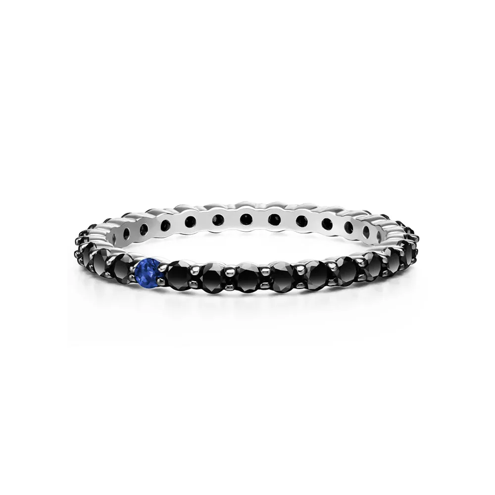 Katerina Ring | Sapphire with Black Diamonds