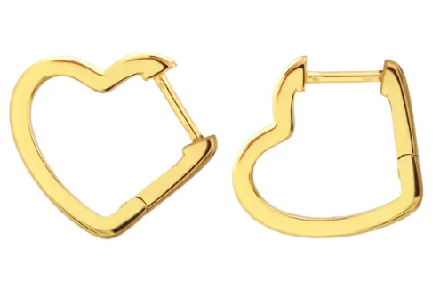 Kris Nations - Earrings - Open Heart Hinged Huggie (18K Gold Vermeil) #E761-G