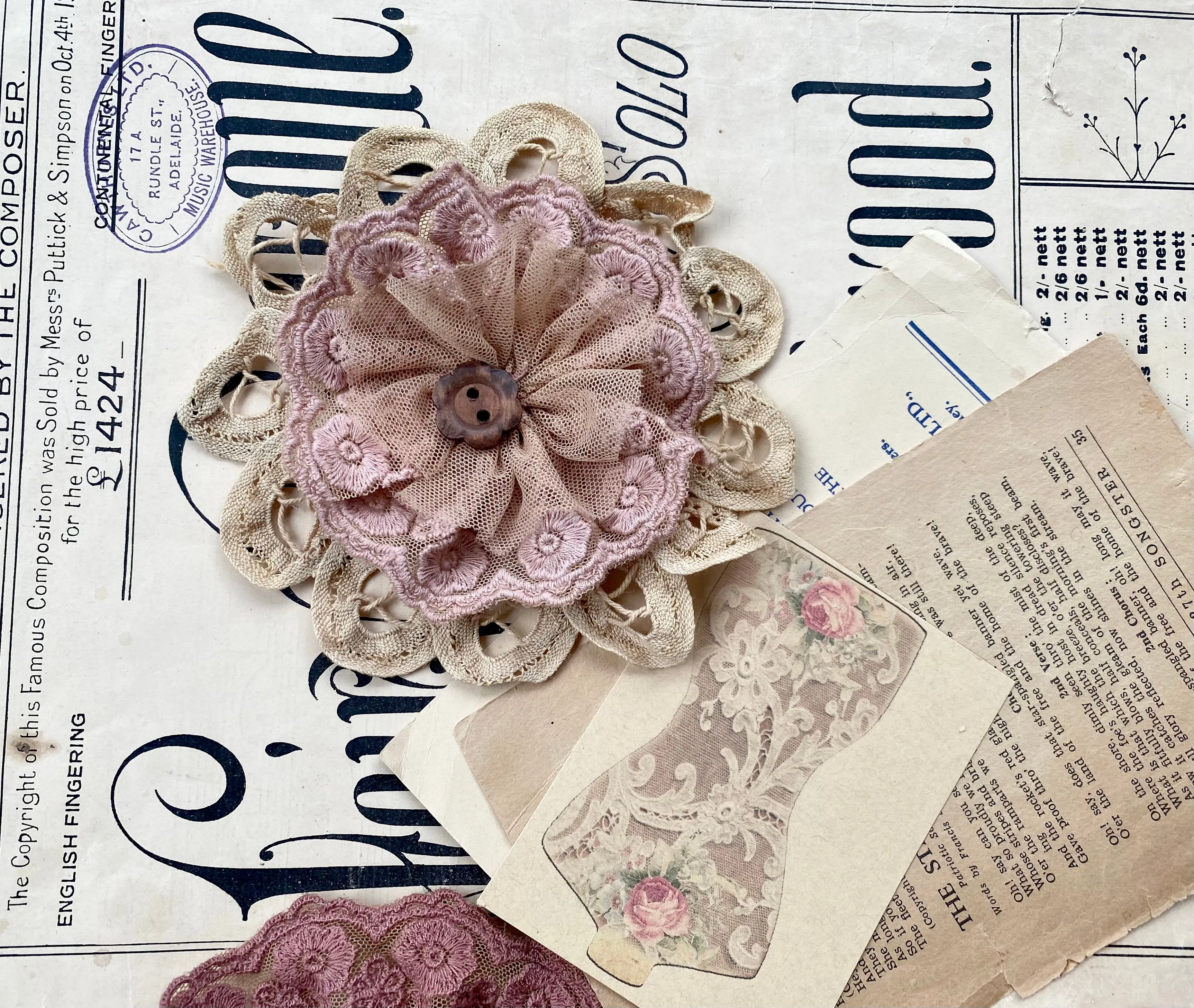Lacey floral brooch