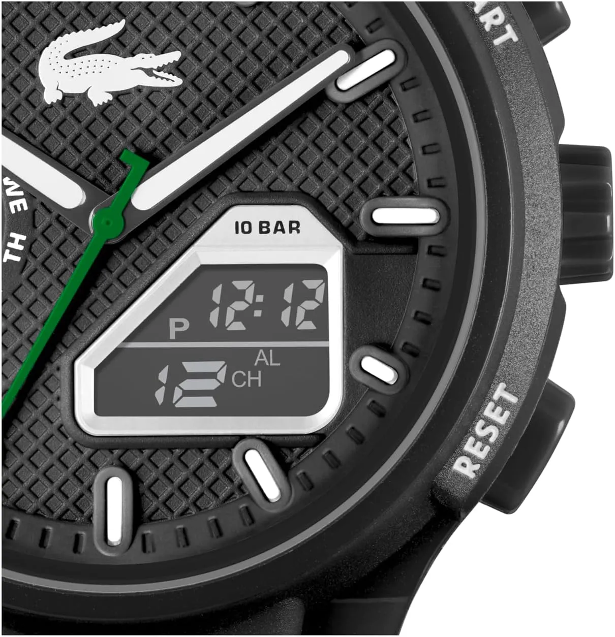 Lacoste LC33 Men's Analog and Digital Movement Watch, Silicone Strap, Water Resistant Up to 10ATM/100 Meters - Contemporary, Sporty - Premium Fashion Timepiece - Gift for Him - 45mm