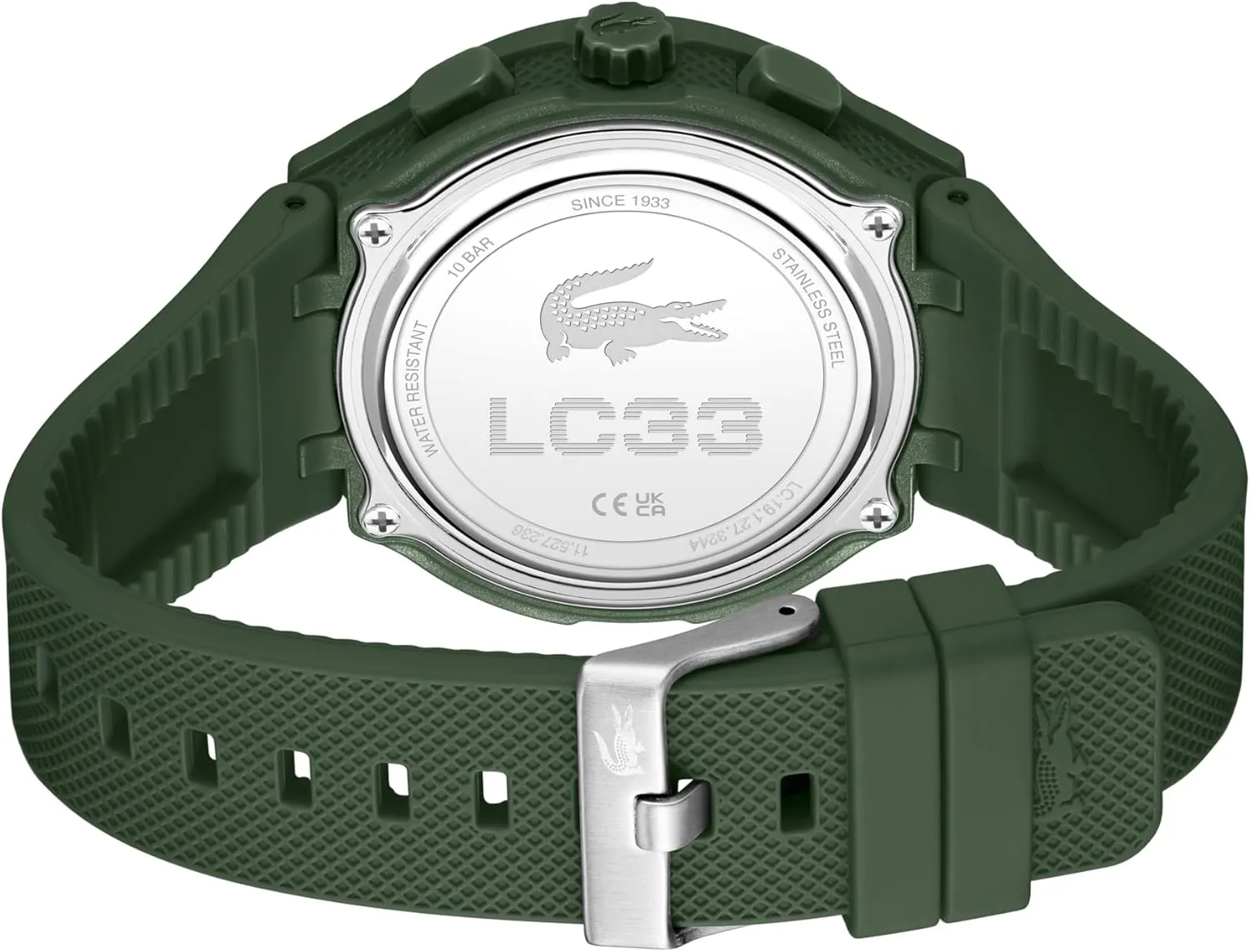 Lacoste LC33 Men's Analog and Digital Movement Watch, Silicone Strap, Water Resistant Up to 10ATM/100 Meters - Contemporary, Sporty - Premium Fashion Timepiece - Gift for Him - 45mm