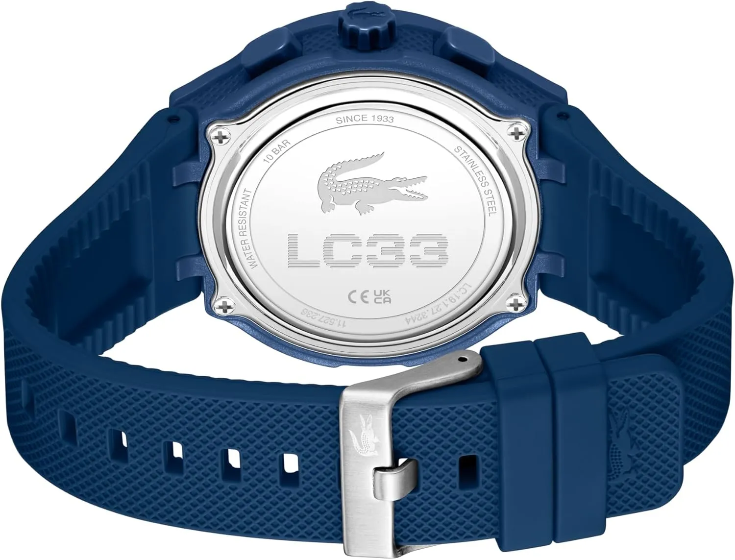 Lacoste LC33 Men's Analog and Digital Movement Watch, Silicone Strap, Water Resistant Up to 10ATM/100 Meters - Contemporary, Sporty - Premium Fashion Timepiece - Gift for Him - 45mm