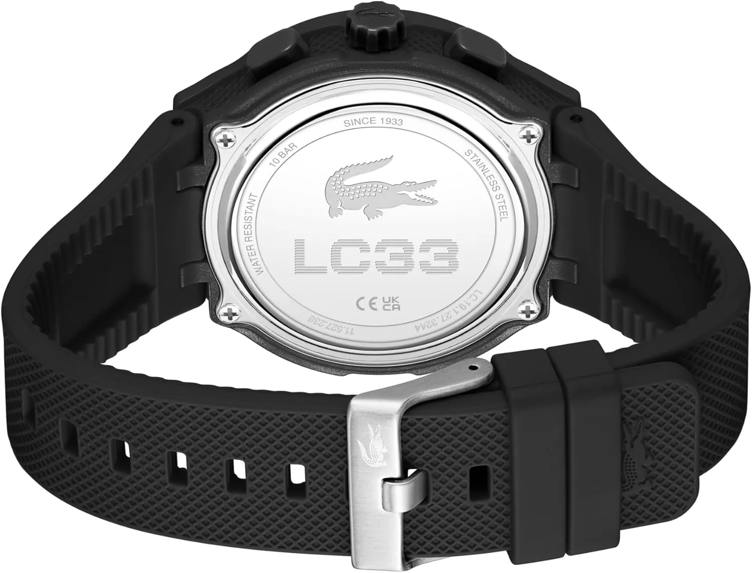 Lacoste LC33 Men's Analog and Digital Movement Watch, Silicone Strap, Water Resistant Up to 10ATM/100 Meters - Contemporary, Sporty - Premium Fashion Timepiece - Gift for Him - 45mm