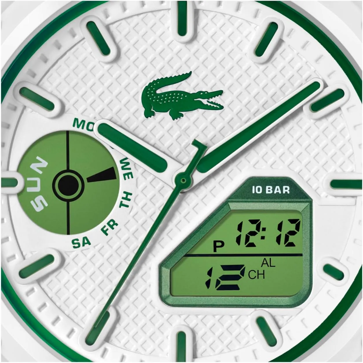 Lacoste LC33 Men's Analog and Digital Movement Watch, Silicone Strap, Water Resistant Up to 10ATM/100 Meters - Contemporary, Sporty - Premium Fashion Timepiece - Gift for Him - 45mm