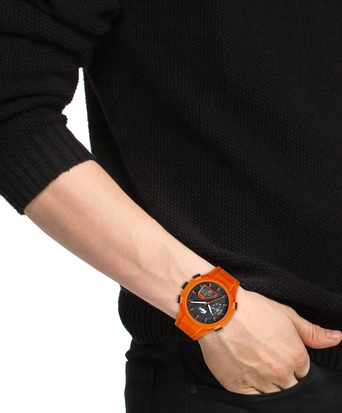 Lacoste LC33 Men's Analog and Digital Movement Watch, Silicone Strap, Water Resistant Up to 10ATM/100 Meters - Contemporary, Sporty - Premium Fashion Timepiece - Gift for Him - 45mm