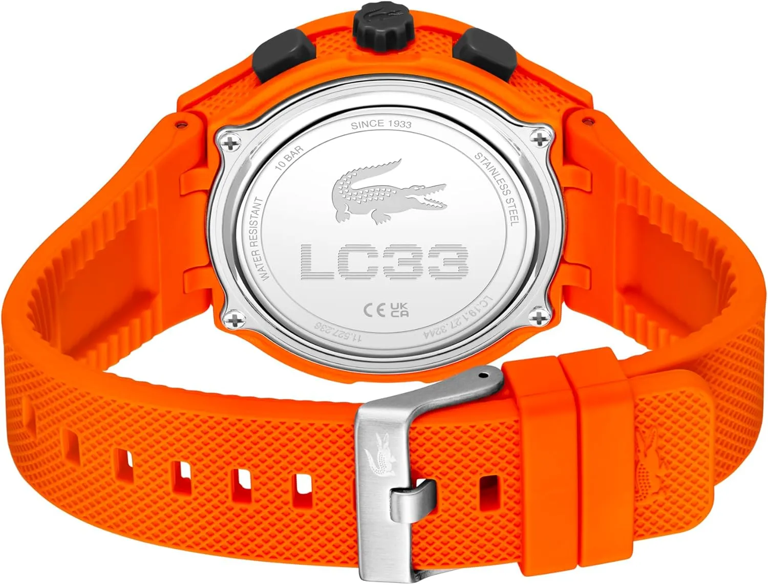 Lacoste LC33 Men's Analog and Digital Movement Watch, Silicone Strap, Water Resistant Up to 10ATM/100 Meters - Contemporary, Sporty - Premium Fashion Timepiece - Gift for Him - 45mm