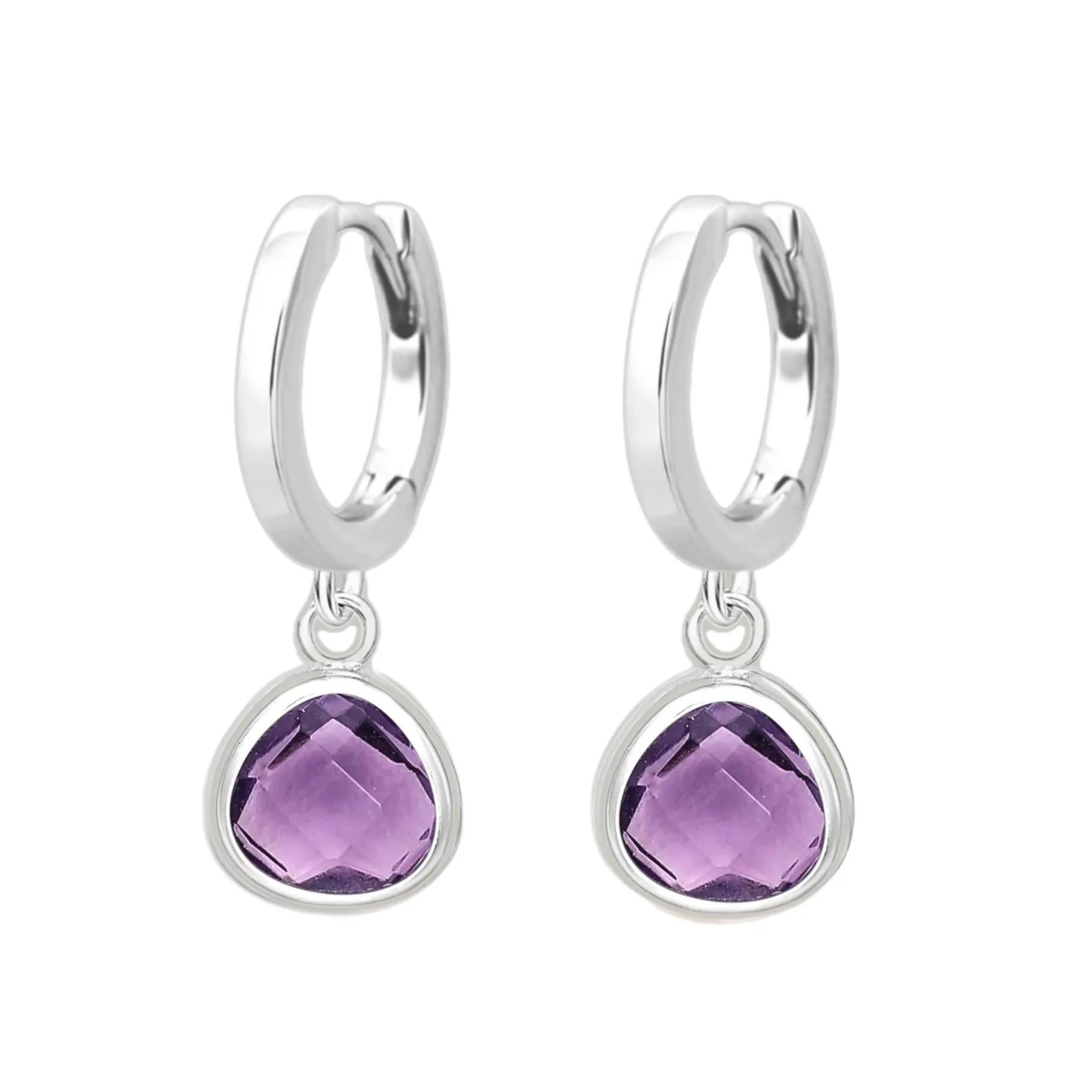 Laihas Raining Hearts Amethyst Hoop Earrings