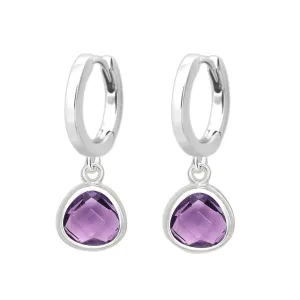 Laihas Raining Hearts Amethyst Hoop Earrings