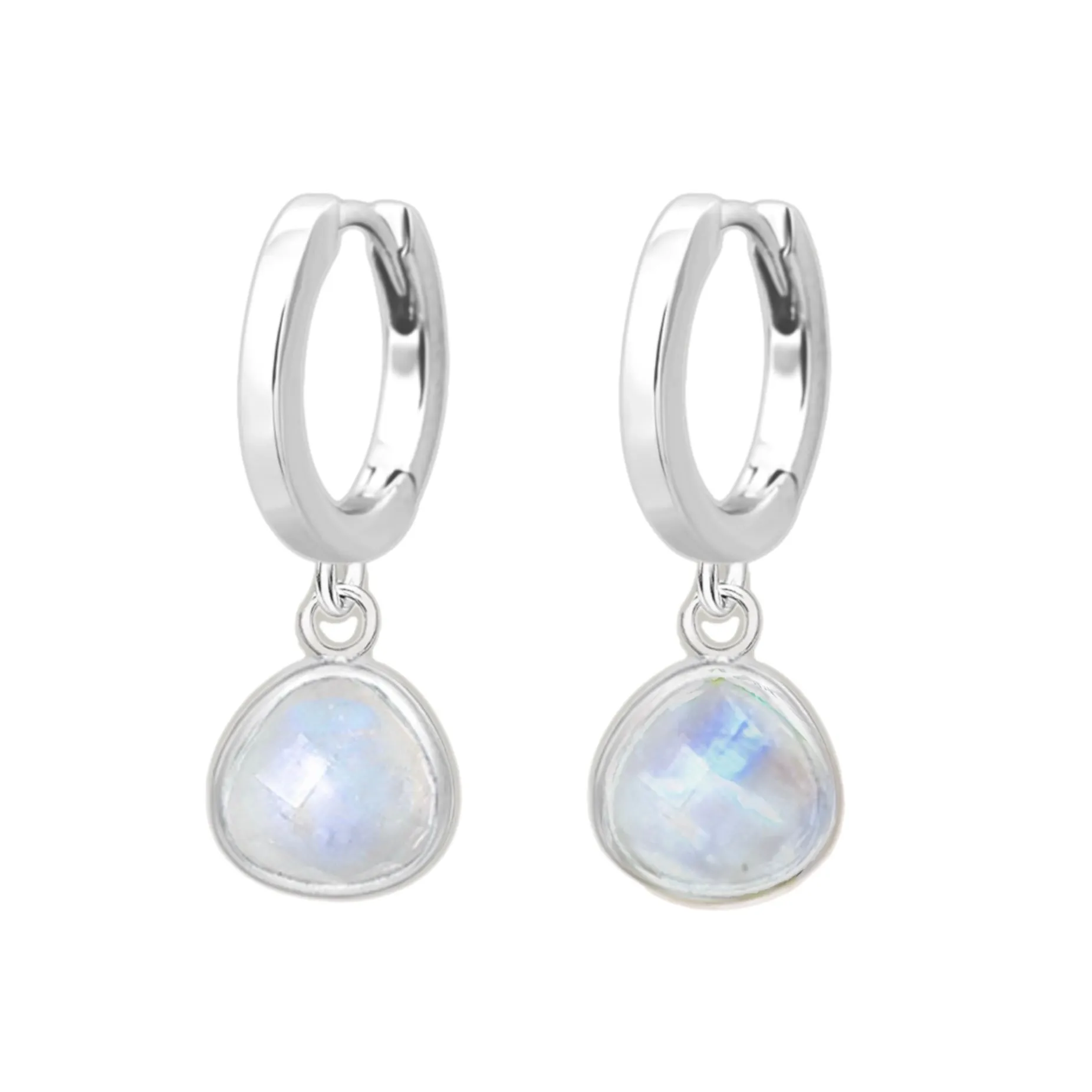 Laihas Raining Hearts Moonstone Hoop Earrings