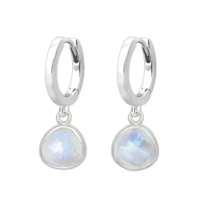 Laihas Raining Hearts Moonstone Hoop Earrings