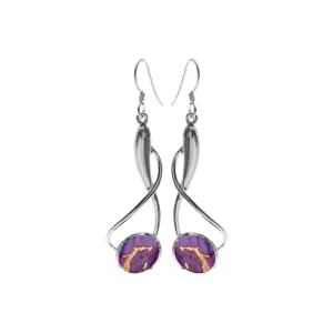 Large crossover purple mohave turquoise earrings