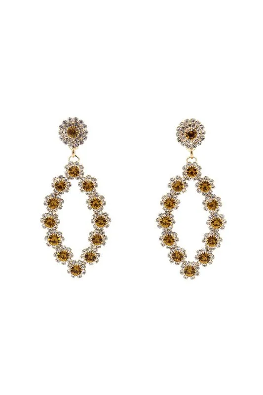 Large Rhinestone Drop Stud Earrings