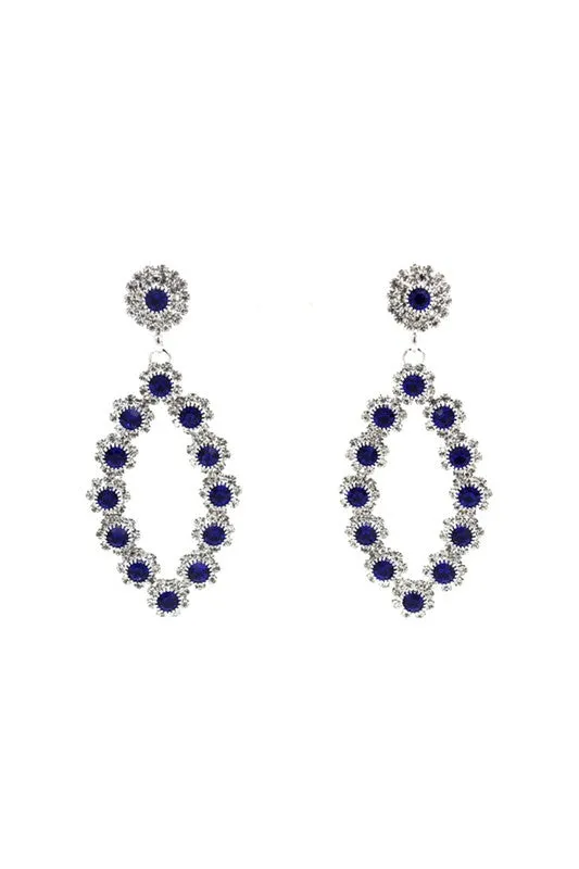 Large Rhinestone Drop Stud Earrings