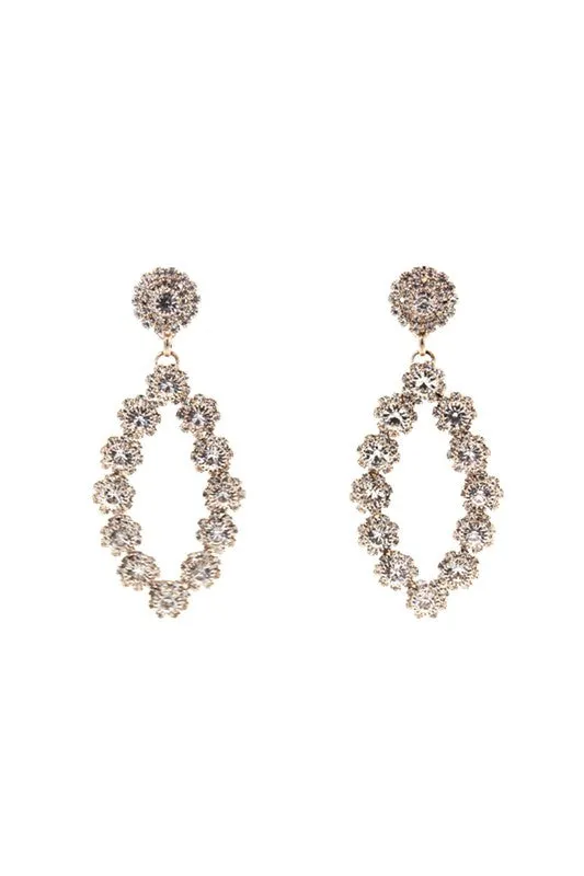 Large Rhinestone Drop Stud Earrings
