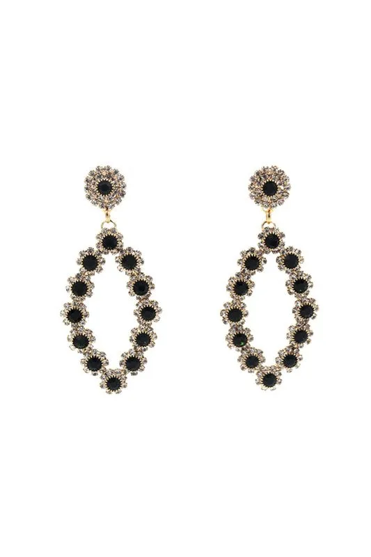 Large Rhinestone Drop Stud Earrings