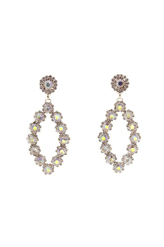 Large Rhinestone Drop Stud Earrings