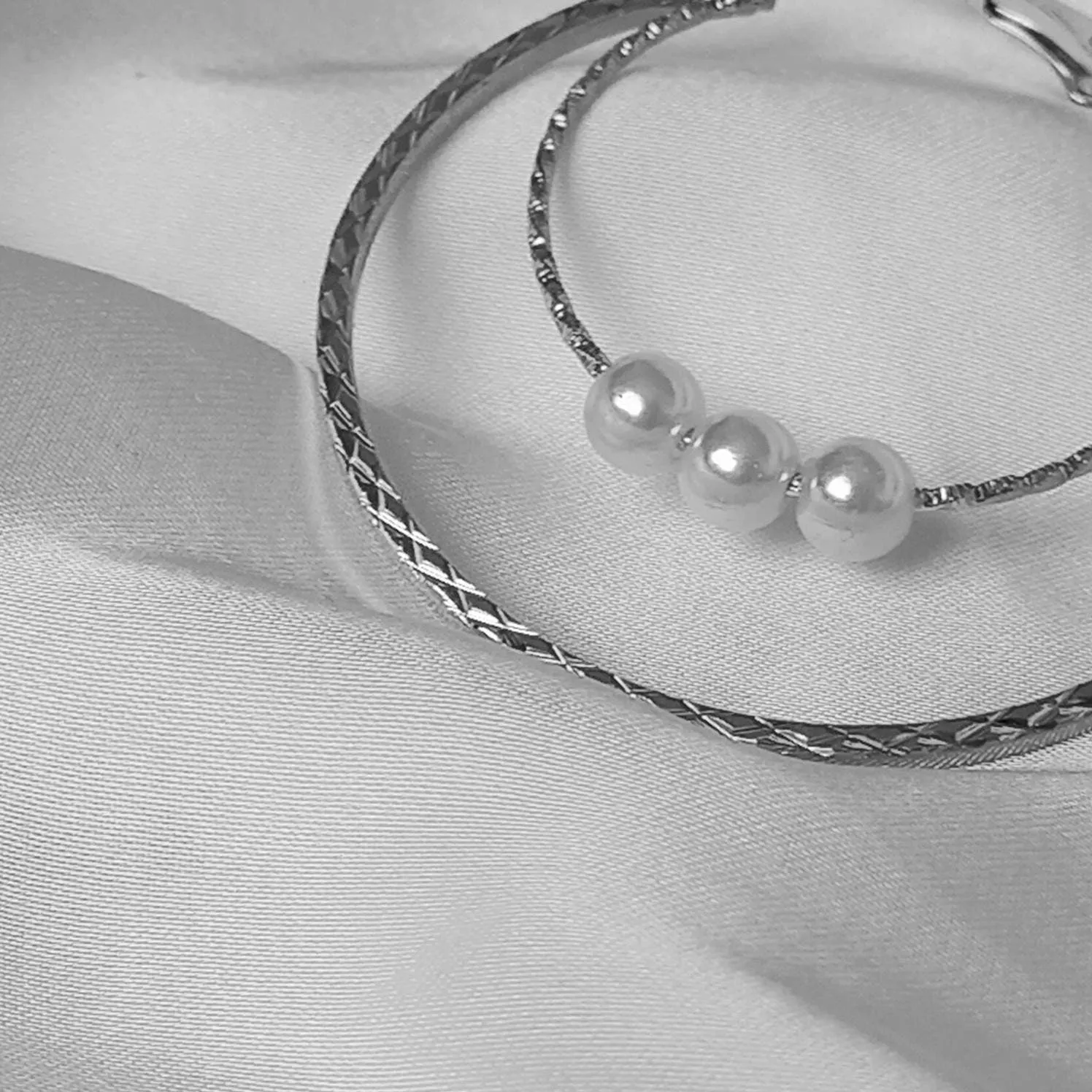 Large Silver Pearl Hoop Earrings - Lightweight Hoop Earrings, Silver Hoop Earrings, Silver Earrings In The UK, Silver Jewellery In The UK