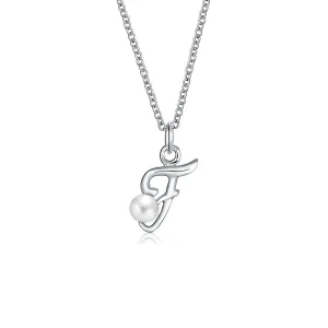 Letter ABC Initial Pendant Freshwater Cultured 925 Sterling Silver