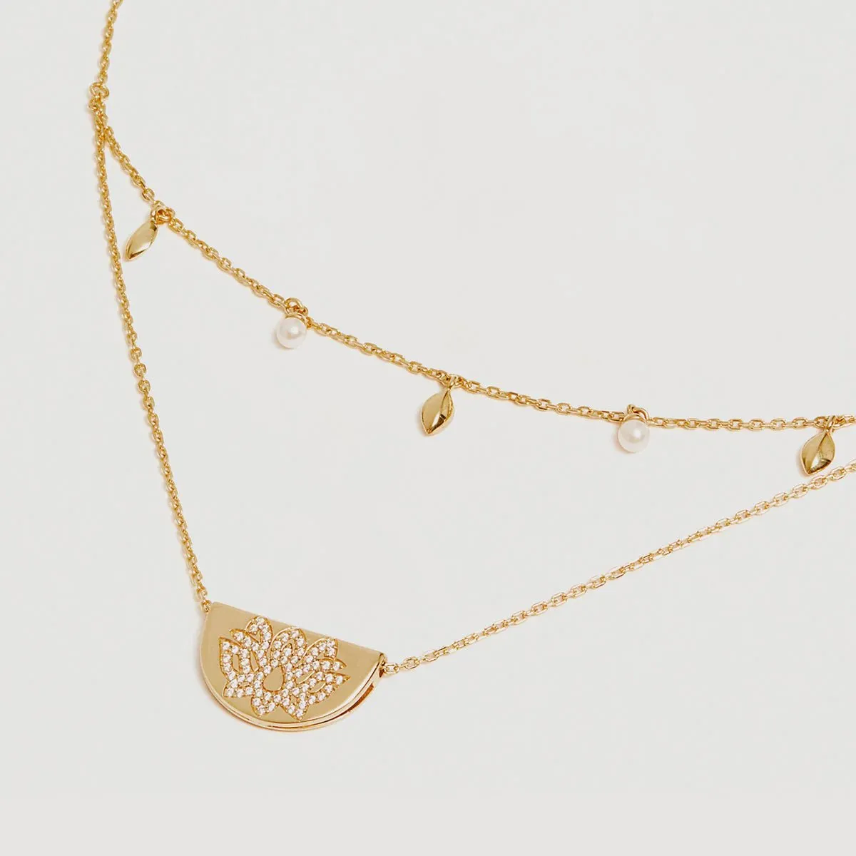 Live in Peace Lotus Necklace