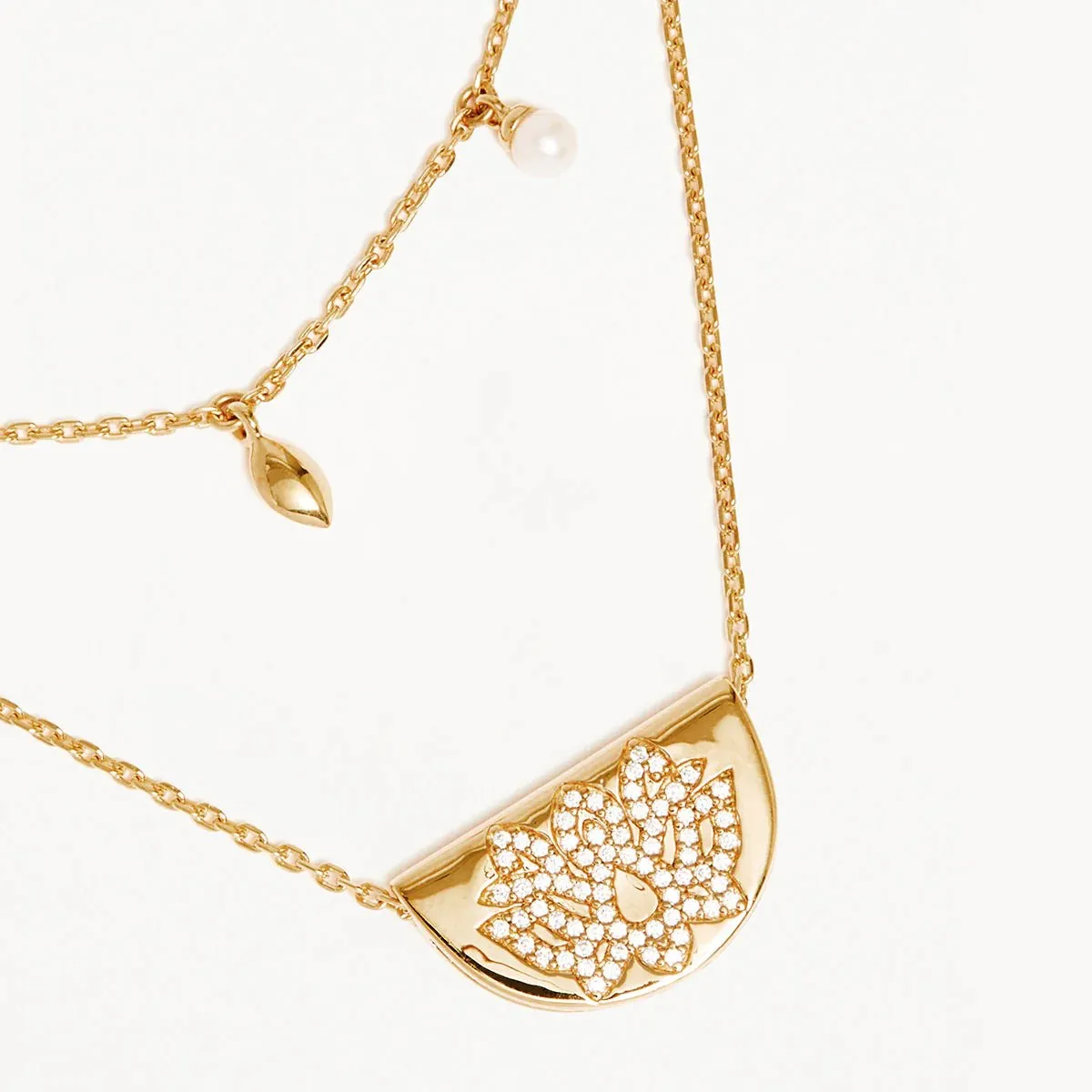 Live in Peace Lotus Necklace