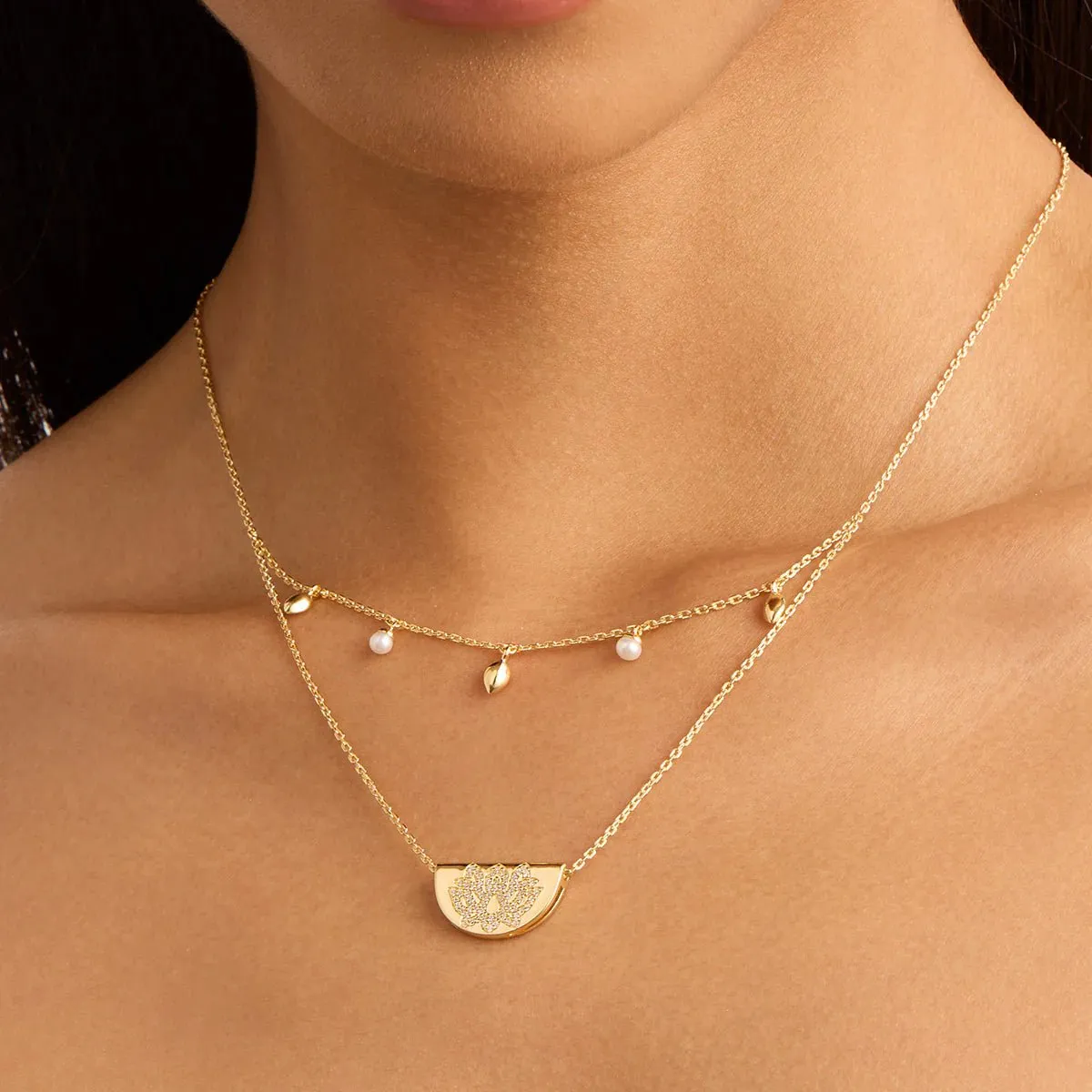 Live in Peace Lotus Necklace