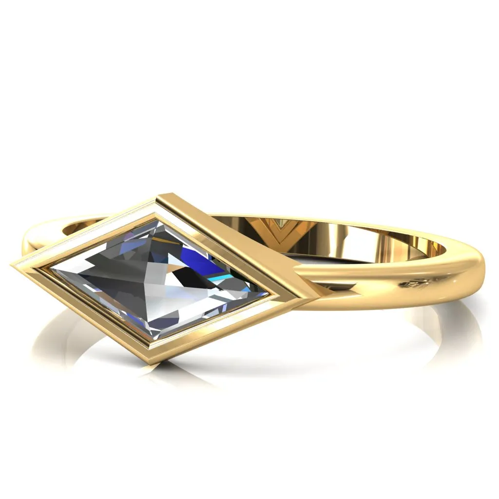 Londyn Lozenge Center Bezel Set Engagement Ring