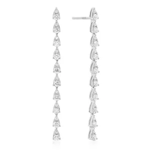 Long Diamond Cascade Teardrop Earrings