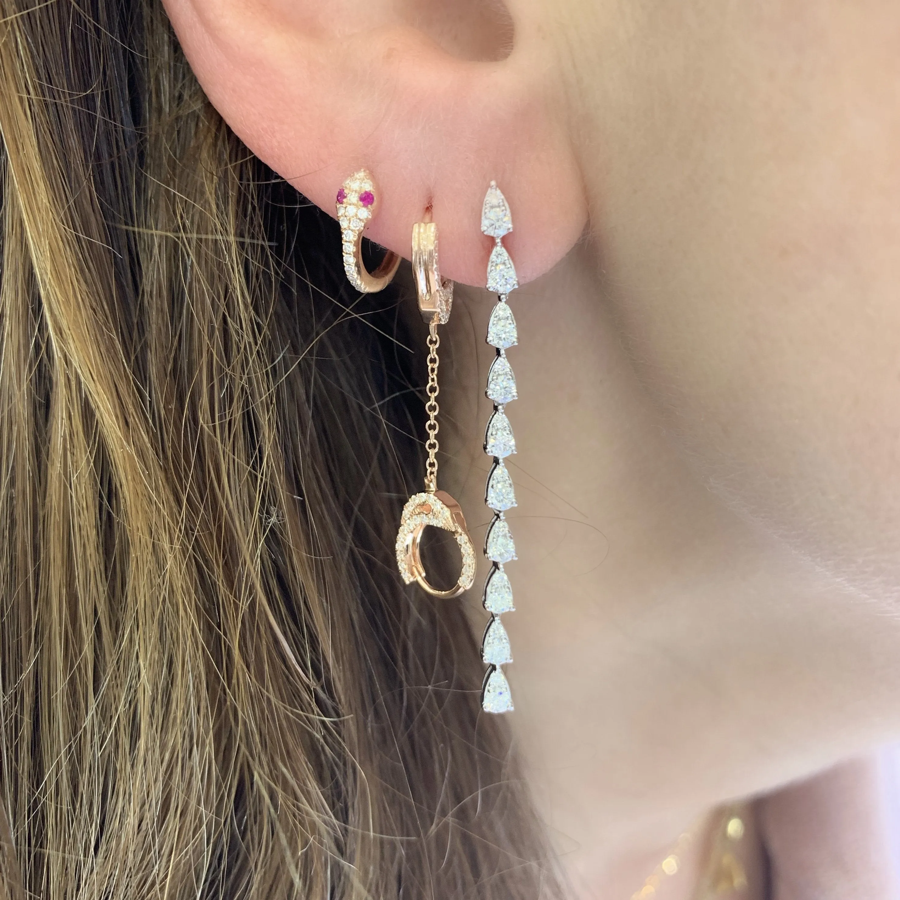 Long Diamond Cascade Teardrop Earrings